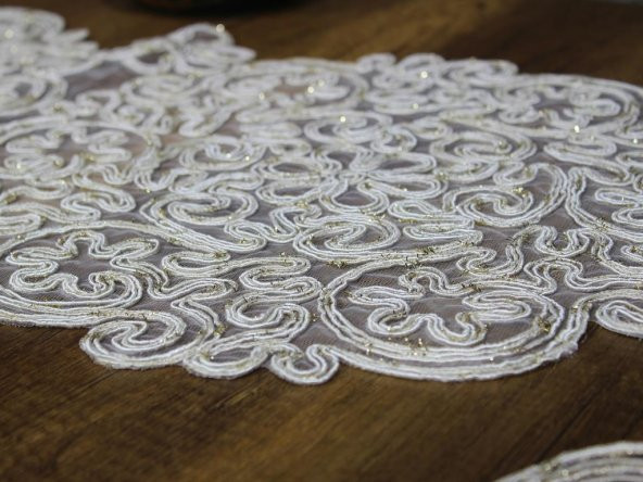 Violet Kordone 7 Parça Yemek Takımı Krem Gold - Resim 3