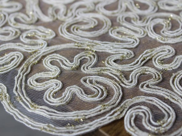 Violet Kordone 7 Parça Yemek Takımı Krem Gold - Resim 4