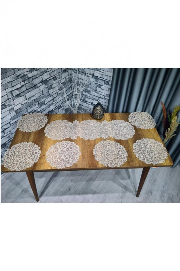 Violet Kordone 7 Parça Yemek Takımı Cappucino - Resim 5