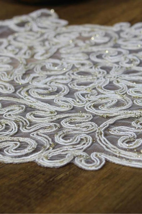 Violet Kordone 7 Parça Yemek Takımı Krem Gold - Resim 8