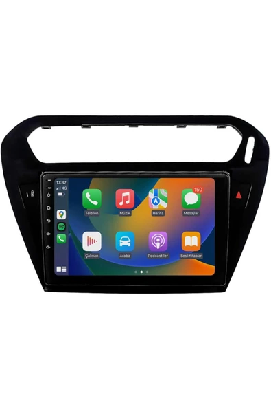 Peugeot 301 Siyah 2012-2022 8GB Ram 128GB Hafıza 8 Çekirdek Carplay Kamera Android Multimedya - 3