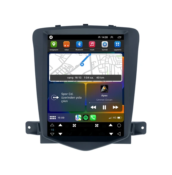 Chevrolet Cruze Tesla 2007/2013 4GB Ram 32GB Hafıza Carplay Kamera Android Multimedya - Resim 2