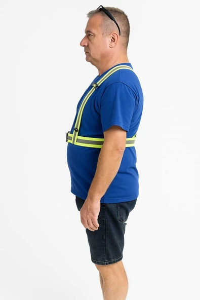 ŞERİTLİ REFLEKTÖRLÜ YELEK - KARGO, KURYE, SPOR VE GECE GÜVENLİĞİ (BEDENE UYGUN AYARLANABİLİR) - 3