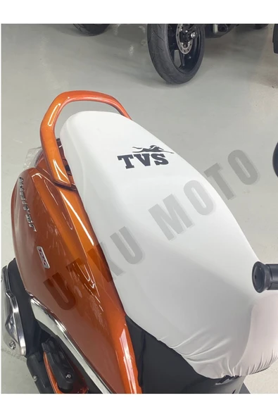 Tvs Uyumlu 125 Cc Koltuk Kılıfı Beyaz Scuba Kumaş