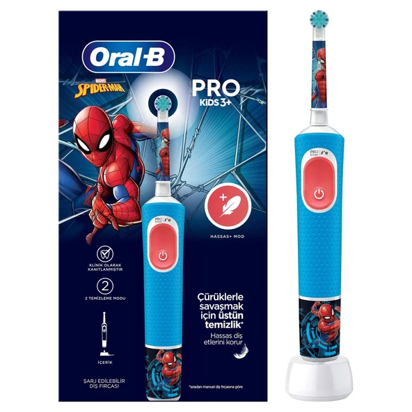 Oral B D103 Vitality Pro Spiderman Özel Seri Çocuklar İçin Şarj Edilebilir Diş Fırças ürün görseli