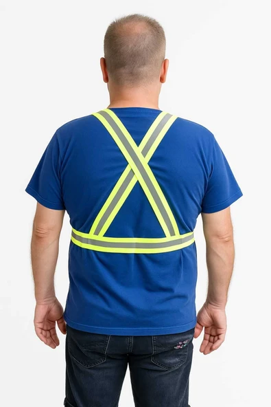 ŞERİTLİ REFLEKTÖRLÜ YELEK - KARGO, KURYE, SPOR VE GECE GÜVENLİĞİ (BEDENE UYGUN AYARLANABİLİR) - 2