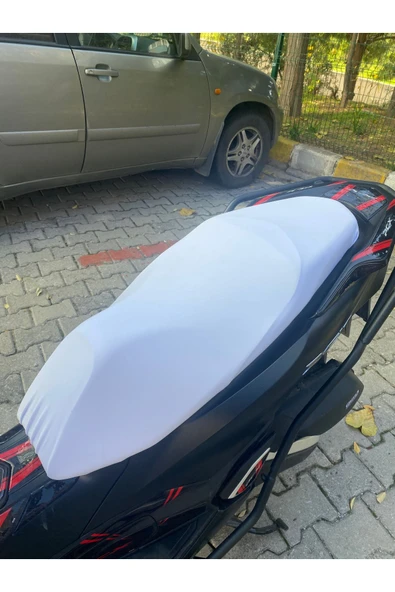 Scooter Universal Her Modele Uyumlu Koltuk Kılıfı Düz Beyaz Kaliteli 40*90 Cm - 3