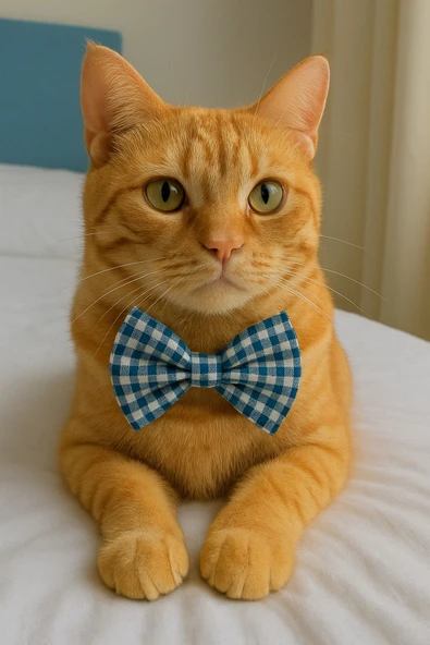 "Kedi Papyonu - Gingham Kareli Tasarım, Sevimli ve Şık Aksesuar" - 3