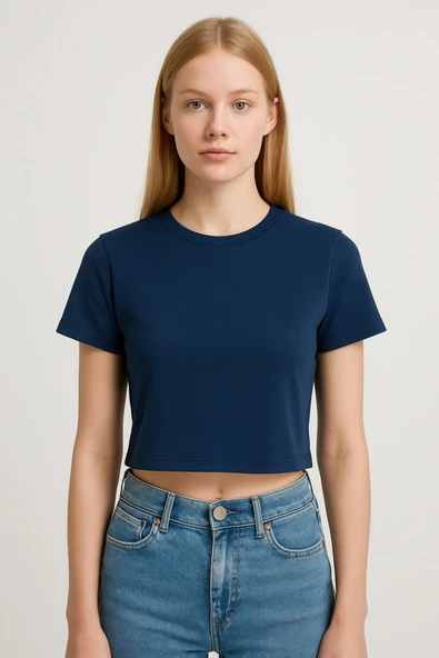 CROP LİKLRALI SÜPREM KISA KOLLU