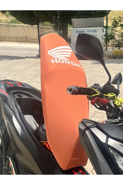 PCX DİO SH 125 ACTİVA S UYUMLU HONDA LOGOLU TURUNCU(KİREMİT) KOLTUK KILIFI(BEYAZ LOGO) - 2