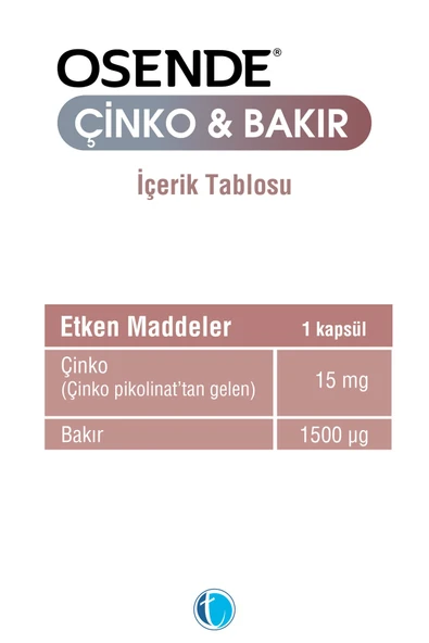 Osende Çinko Bakır 60 Bitkisel Kapsül Çinko Pikolinat - Resim 3