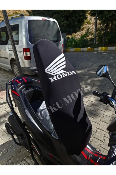 Honda Pcx,Dio,Activa S,SH Uyumlu 3'lü Siyah-Beyaz-Kırmızı Kampanyalı Koltuk Kılıfı - 5
