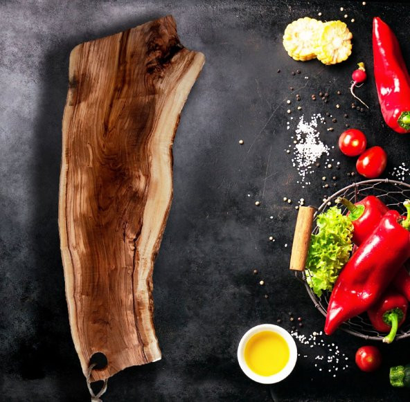 Zeytin Ağacı Sunum ve Kesme Tahtası Sunum Tahtası M Boy
