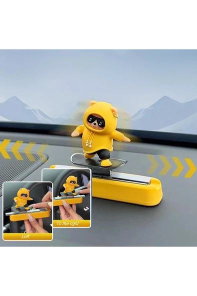 Rukye Shop Hareketli Kayan Figür Kaykay Numaratör Oto Araç Kaykay Numaratör Torpido Üstü Numaralık Siyah - 3