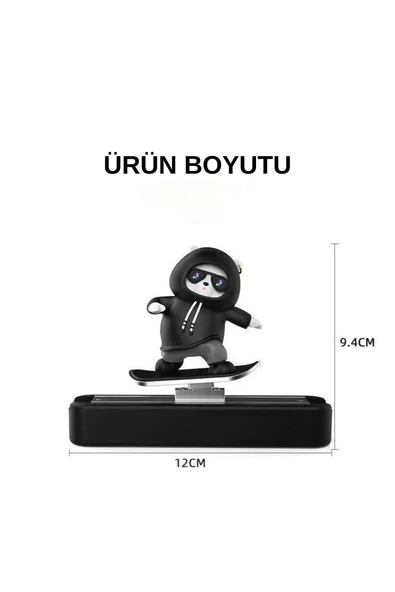 Rukye Shop Hareketli Kayan Figür Kaykay Numaratör Oto Araç Kaykay Numaratör Torpido Üstü Numaralık Siyah - 6