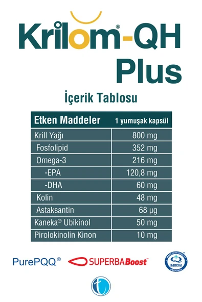 Krilom QH Plus 30 Yumuşak Kapsül Ubikinol Krill Yağı Omega 3 - Resim 2