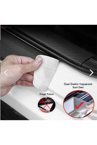 Rukye Shop Yeni Kia Logolu Karbon Kapı Eşiği Koruyucu Bant Folyo 4'lü Set - 2