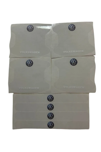 Rukye Shop Volkswagen Marka Logolu Oto Kapı Kolu Çizik Önleyici Yapışkan 8'li Set