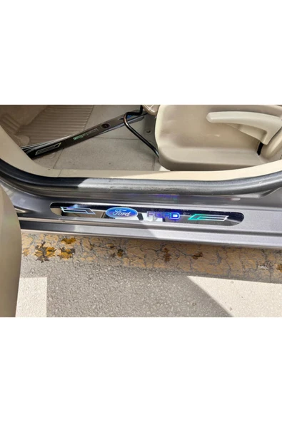 Rukye Shop Fiat Hologram Logolu Araca Özel Marka Logolu Aynalı Kapı Eşiği Koruyucu Yapıştırma 4'lü Set - 4