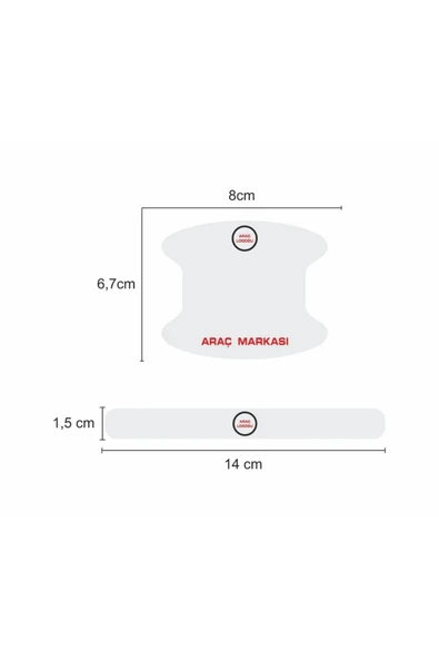 Rukye Shop Yeni Kia MarkaUyumlu Logolu Oto Kapı Kolu Çizik Önleyici Yapışkan 8'li Set - 3