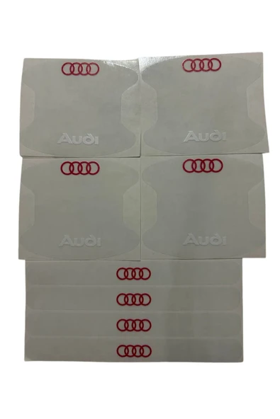 Rukye Shop Audi Marka Logolu Oto Kapı Kolu Çizik Önleyici Yapışkan 8'li Set