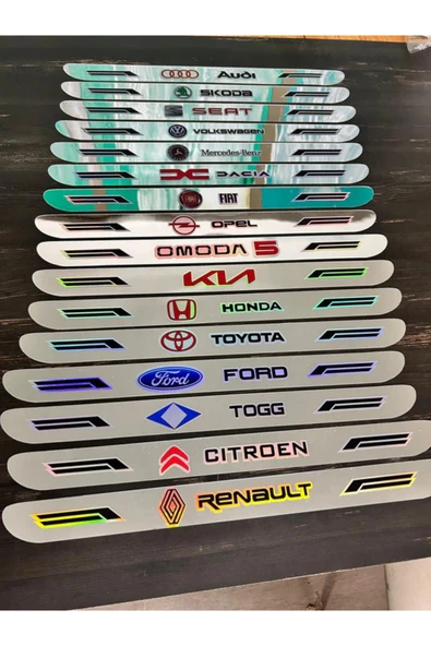 Rukye Shop Mazda Hologram Logolu Araca Özel Marka Logolu Aynalı Kapı Eşiği Koruyucu Yapıştırma 4'lü Set - 2