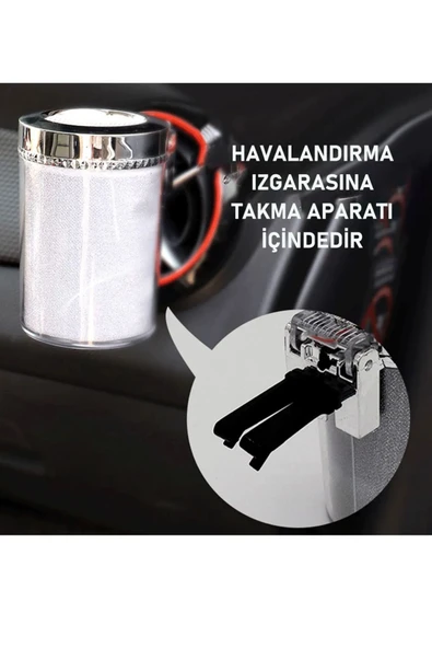 Rukye Shop Simli Dumansız Küllük Kokusuz Ledli Küllük 7 Renkli Rgb Ledli Lüks Küllük Ev Küllüğü - 2