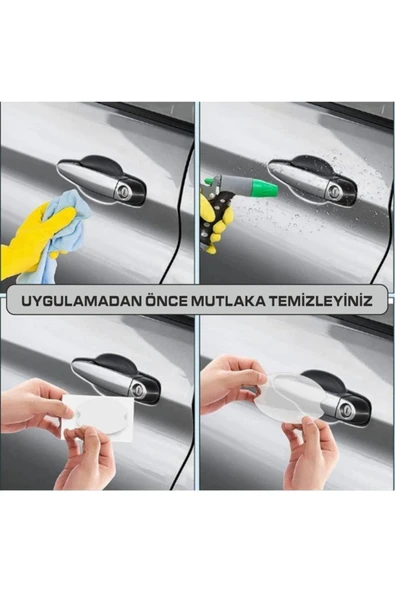 Rukye Shop Yeni Dacia Marka Logolu Oto Kapı Kolu Çizik Önleyici Yapışkan 8'li Set - 2