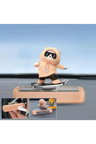 Rukye Shop Hareketli Kayan Figür Kaykay Numaratör Oto Araç Kaykay Numaratör Torpido Üstü Numaralık Siyah - 4