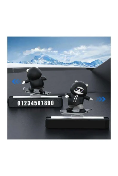 Rukye Shop Hareketli Kayan Figür Kaykay Numaratör Oto Araç Kaykay Numaratör Torpido Üstü Numaralık Siyah