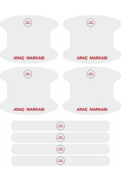 Rukye Shop Volvo Marka Logolu Oto Kapı Kolu Çizik Önleyici Yapışkan 8'li Set - 4