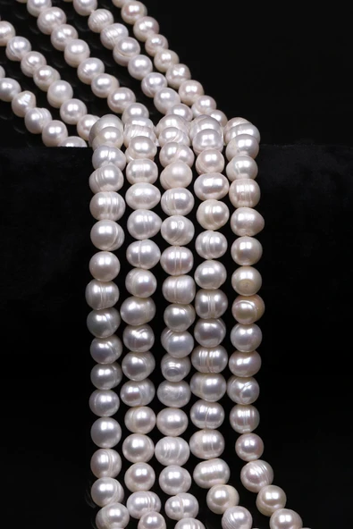 İnci Doğal Taş Dizi 7 x 8 mm Küre Kesim ürün görseli