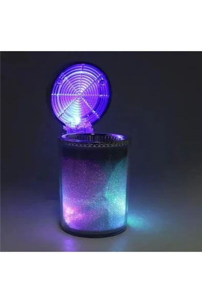 Rukye Shop Simli Dumansız Küllük Kokusuz Ledli Küllük 7 Renkli Rgb Ledli Lüks Küllük Ev Küllüğü - 4