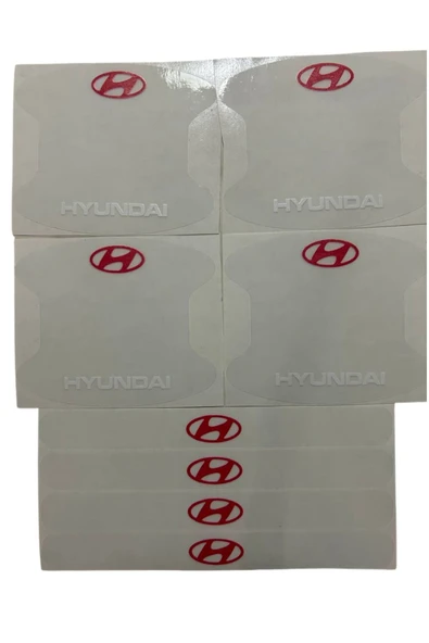 Rukye Shop Hyundai Marka Logolu Oto Kapı Kolu Çizik Önleyici Yapışkan 8'li Set