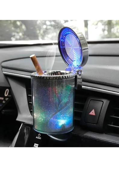 Rukye Shop Simli Dumansız Küllük Kokusuz Ledli Küllük 7 Renkli Rgb Ledli Lüks Küllük Ev Küllüğü - 3