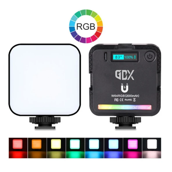 Gdx 64 Rgb Led Mıknatıslı Mobil Video Işığı - 2