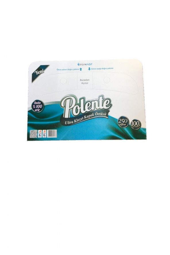 Polente Klozet Kapak Örtüsü (250li Paket) Kullan At Suda Eriyen Kağıt Aa+ Kalite