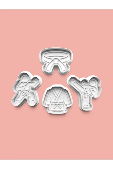 Karate Kurabiye Kalıbı Ve Şeker Hamuru Kalıbı 4'lü set ürün görseli