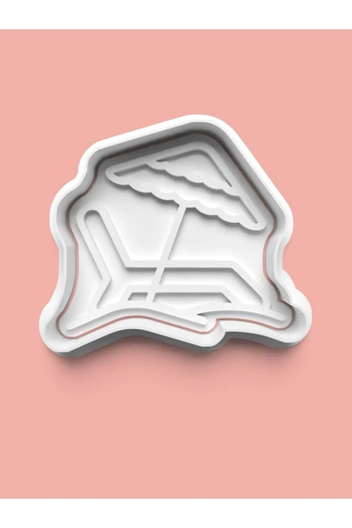 Deniz Sahil Kumsal Temalı Şezlong Şemsiye Kurabiye Kalıbı Ve Şeker Hamuru Kalıbı ürün görseli