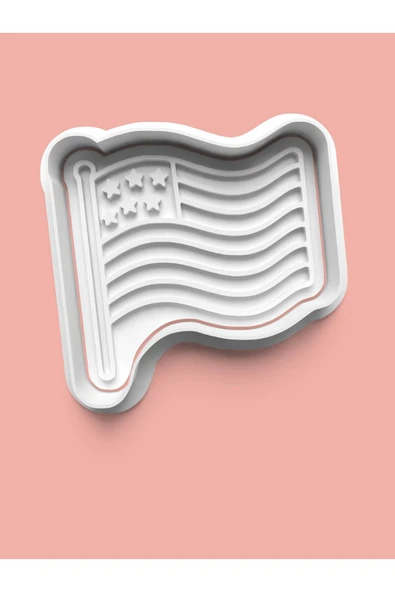 Amerika Bayrağı Kurabiye Kalıbı Ve Şeker Hamuru Kalıbı ürün görseli