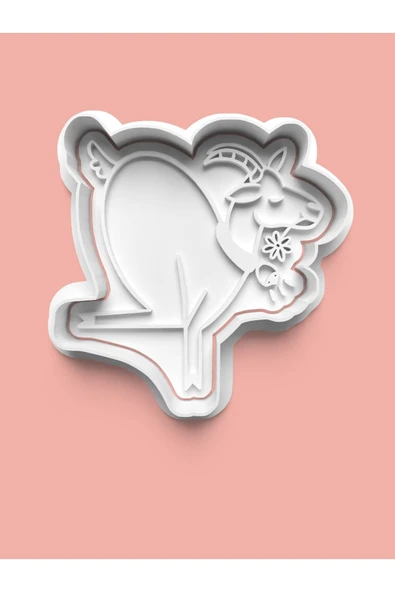 Yoga Yapan Keçi Figürü Kurabiye Kalıbı Ve Şeker Hamuru Kalıbı ürün görseli