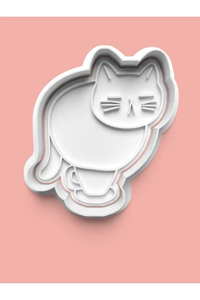 Sevimli Kedi Kurabiye Kalıbı Ve Şeker Hamuru Kalıbı ürün görseli