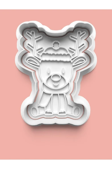 Ren Geyiği Rudolph Figürü Kurabiye Kalıbı Ve Şeker Hamuru Kalıbı ürün görseli