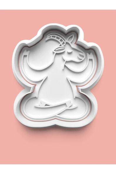 Yoga Yapan Keçi Figürü Kurabiye Kalıbı Ve Şeker Hamuru Kalıbı ürün görseli