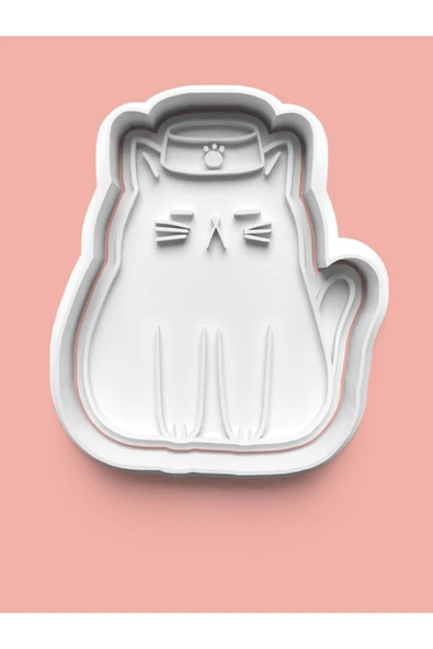 Sevimli Kedi Kurabiye Kalıbı Ve Şeker Hamuru Kalıbı ürün görseli