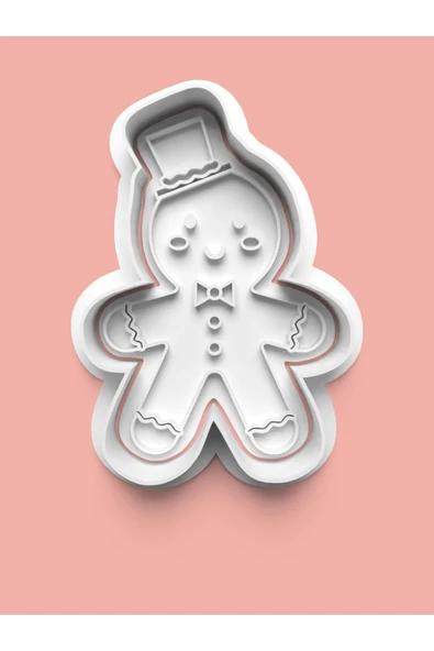 Şapkalı Zencefilli Kurabiye Adamı Figürü Kurabiye Kalıbı Ve Şeker Hamuru Kalıbı ürün görseli