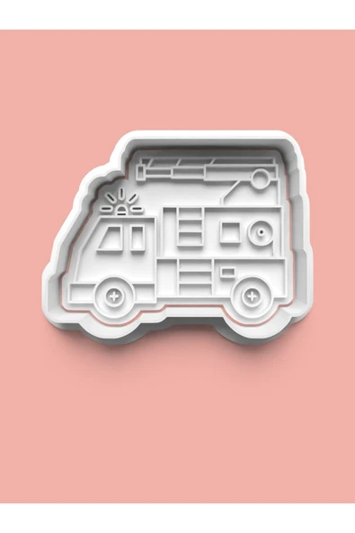 İtfaiye Kamyonu İtfaiye Arabası Kurabiye Kalıbı Ve Şeker Hamuru Kalıbı ürün görseli