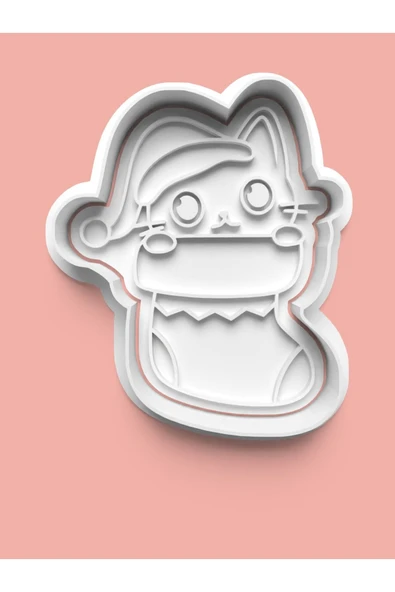 Çoraba Saklanan Kedicik Kurabiye Kalıbı Ve Şeker Hamuru Kalıbı ürün görseli