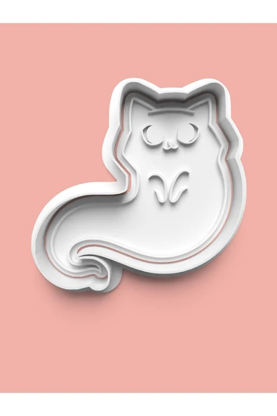 Hayalet Kedi Figürü Kurabiye Kalıbı Ve Şeker Hamuru Kalıbı ürün görseli