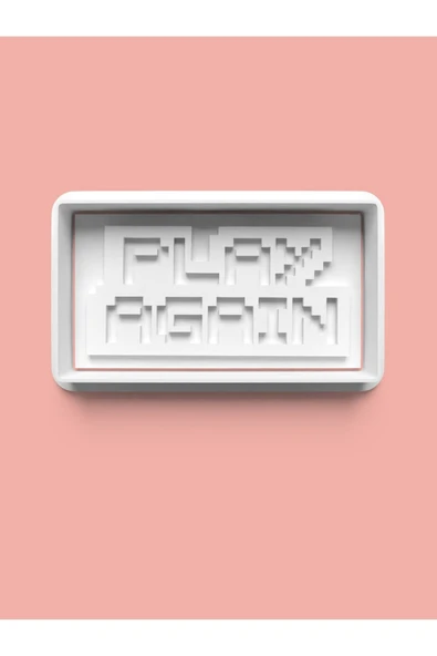 Play Again Oyun Sloganı Kurabiye Kalıbı Ve Şeker Hamuru Kalıbı ürün görseli